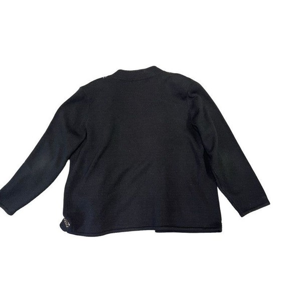 Dress Barn Black Embroidered Floral Long Sleeve Zip Up Cardigan Sweater 18/20 - Picture 4 of 8